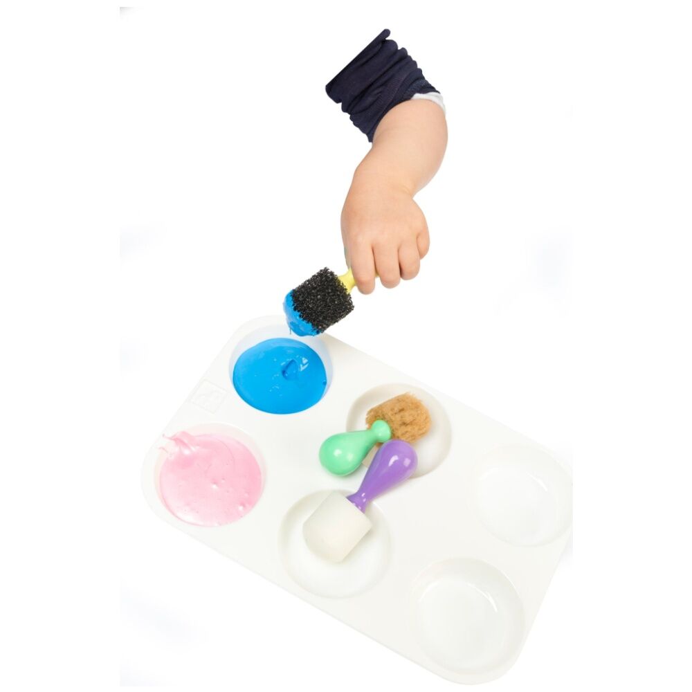 3x 3pc First Creations Texture Brushes Easi-Grip Foam Handles Kids Craft Toy 36m+