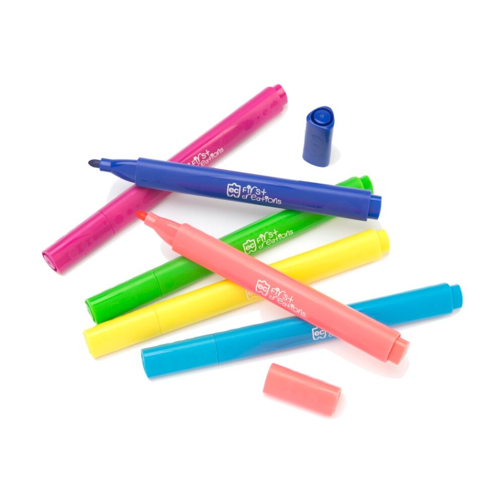 24pc First Creations Easi-Grip Triangular Markers Non-Toxic w/Case Kids 36m+