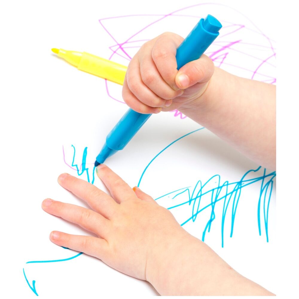 2x 24pc First Creations Easi-Grip Triangular Markers Non-Toxic w/Case Kids 36m+