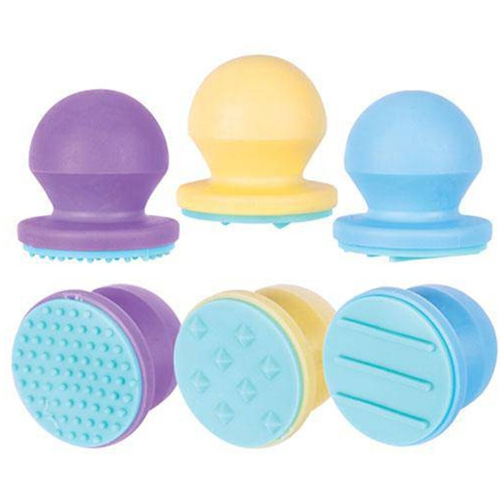 2x 3pc First Creations Easi-Grip Modelling Clay Texture Stamps Kids Activity 12m+