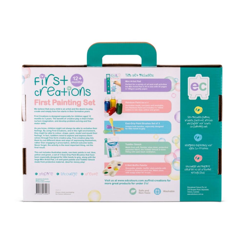 First Creations Painting Set Non-Toxic Paints Kids Learning Activity 12m+