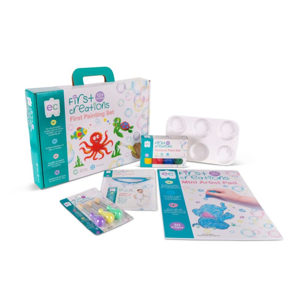 First Creations Painting Set Non-Toxic Paints Kids Learning Activity 12m+