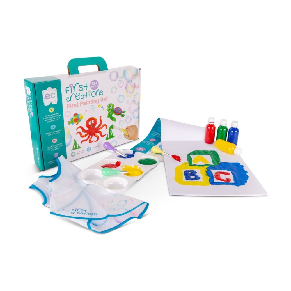First Creations Painting Set Non-Toxic Paints Kids Learning Activity 12m+