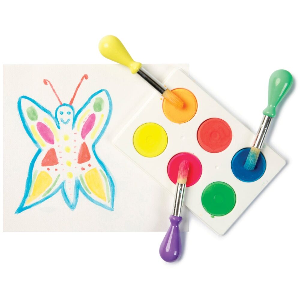 4x 6pc First Creations Watercolour Paint Set Fluoro Neon Colours Kids 18m+
