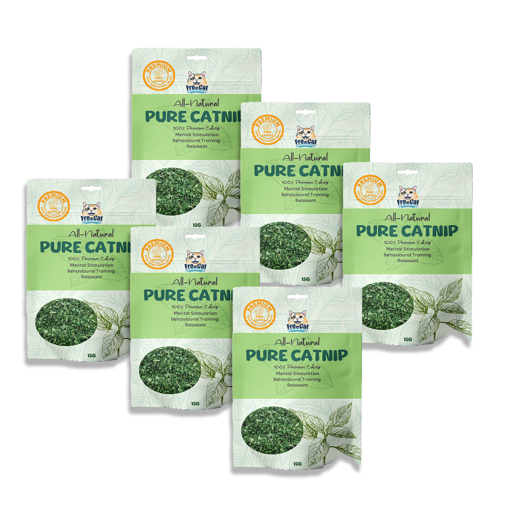 6PK Freecat Sealed Premium All Natural 100% Pure Catnip Pet Cat Food Treats 15g