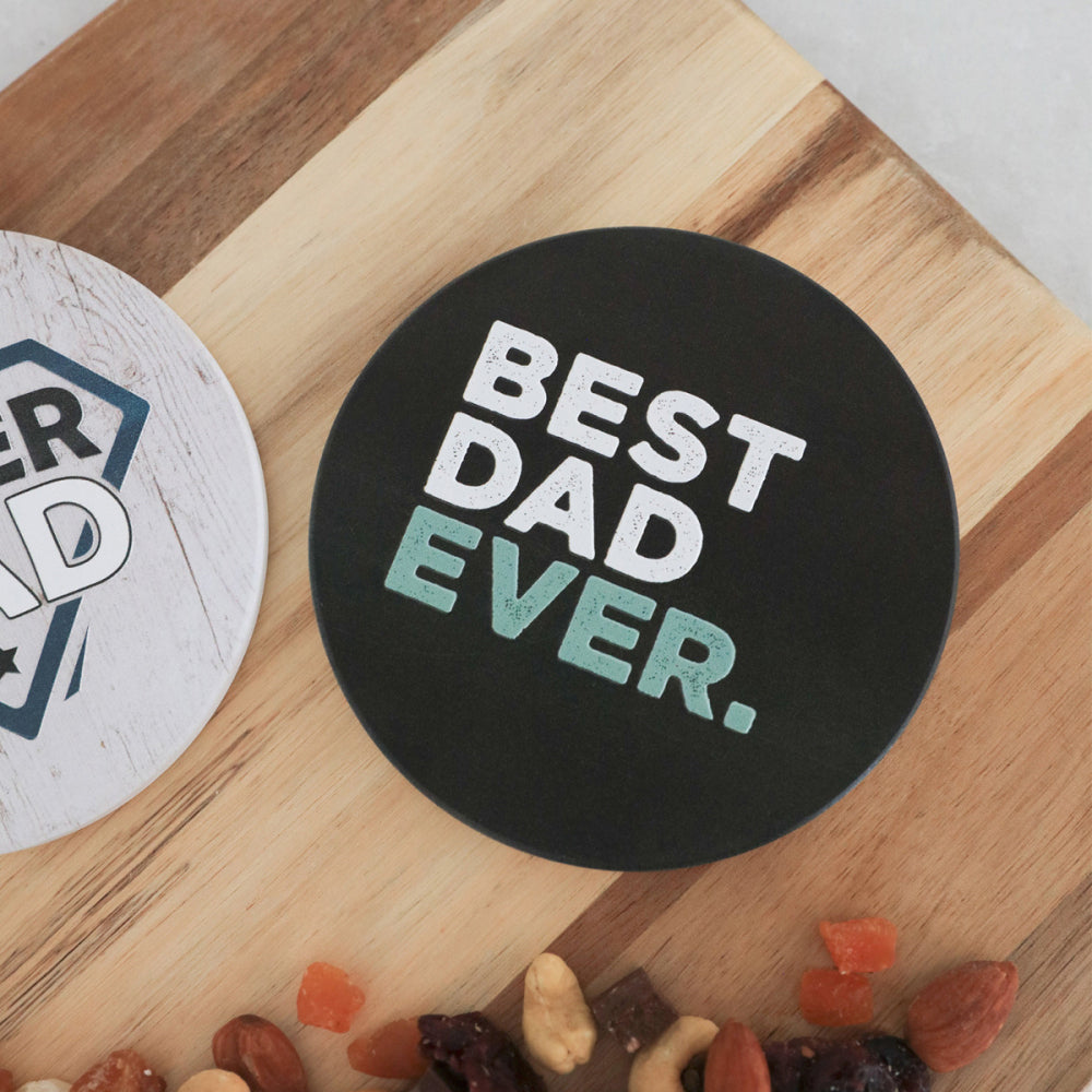 8PK Splosh Fathers Day 10.5cm Ceramic Best Dad Ever Coaster Round