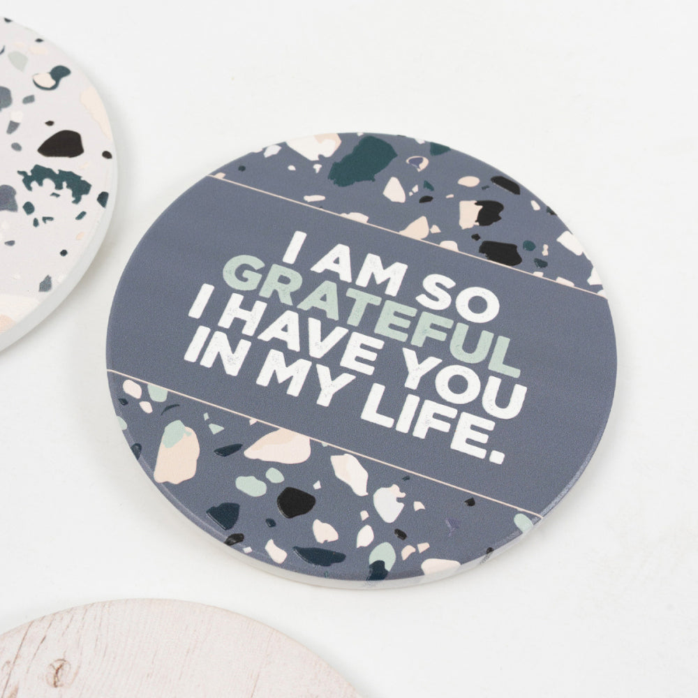 8PK Splosh Fathers Day 10.5cm Ceramic Grateful Coaster Round