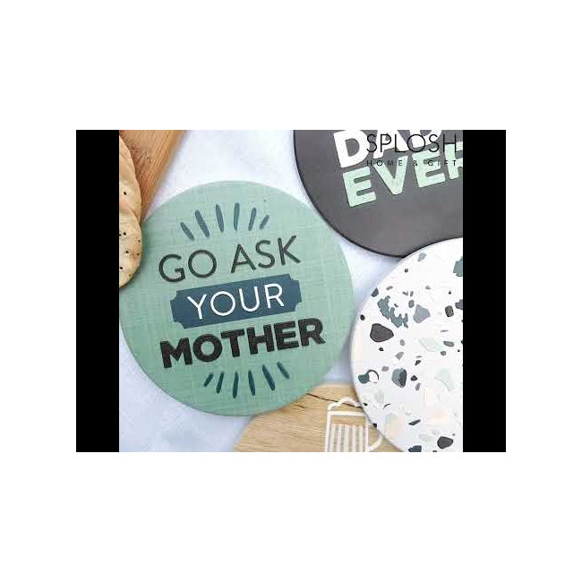 8PK Splosh Fathers Day 10.5cm Ceramic Grateful Coaster Round