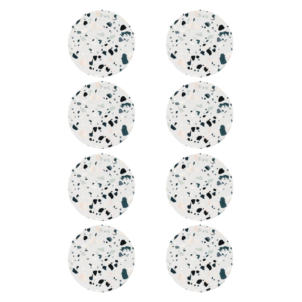 8PK Splosh Fathers Day 10.5cm Ceramic Grey Terrazzo Coaster Round