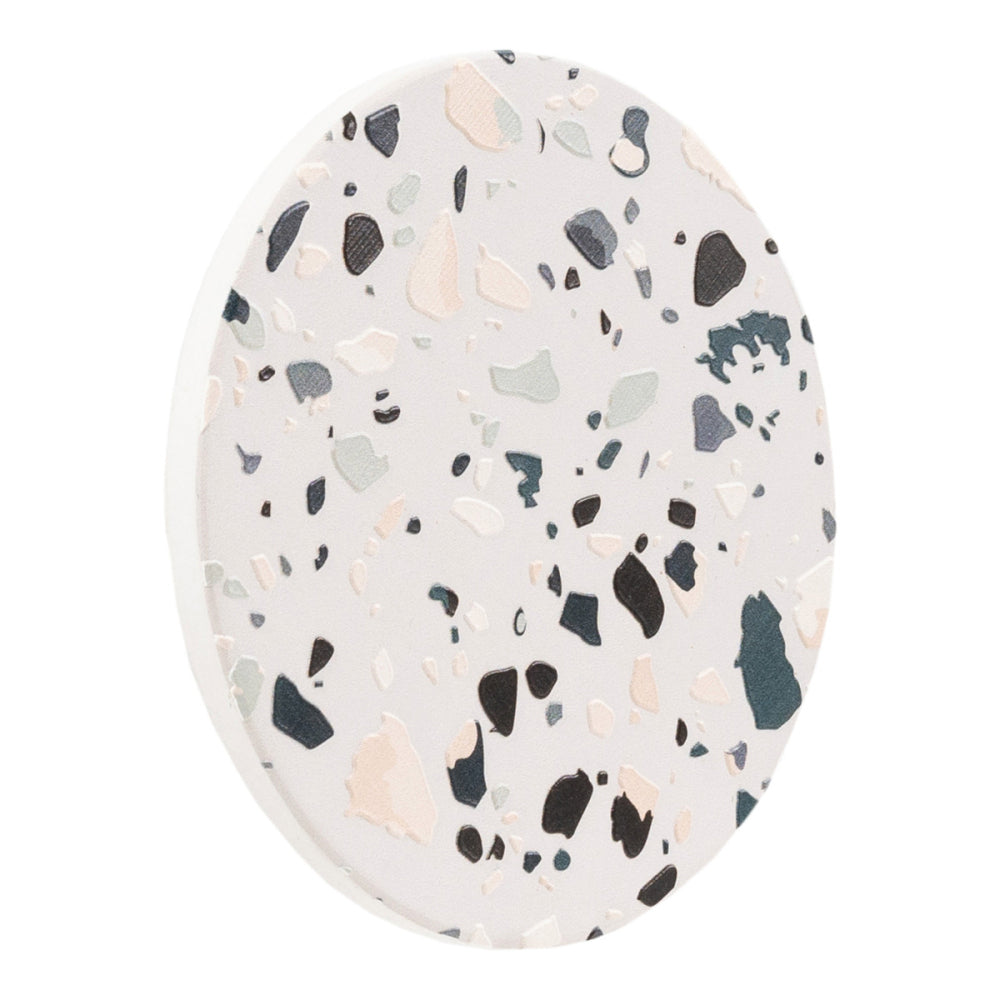 8PK Splosh Fathers Day 10.5cm Ceramic Grey Terrazzo Coaster Round