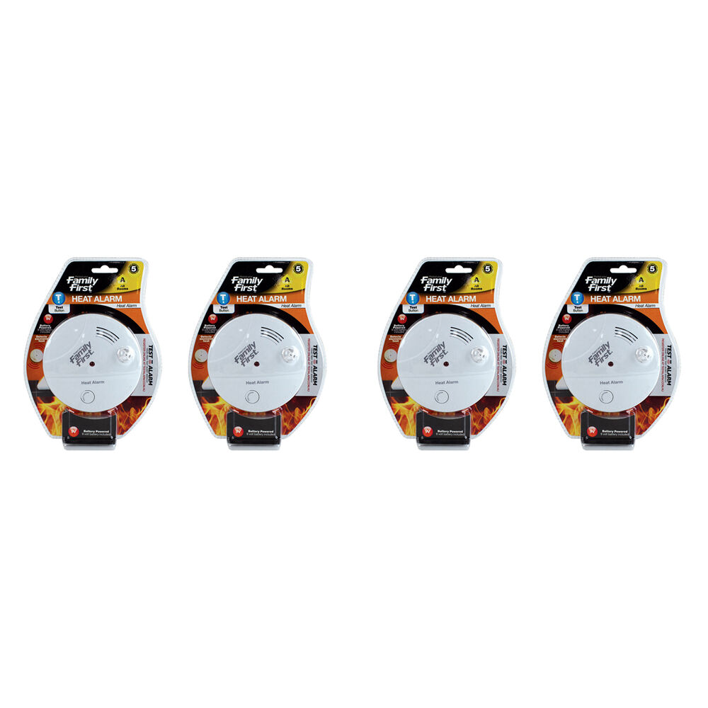 4PK Family First Heat Detection Alarm Air Temperature Detector For All Rooms 9V