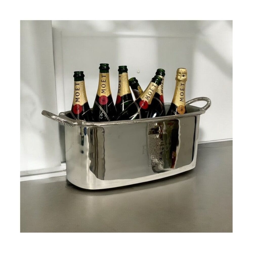 SS Collective Oval Dot Detail Drinks/Ice Bucket W/ Leather Handles 48x24x19cm