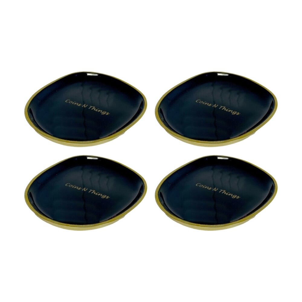 4PK SS Collective Keys N Things Trinket Dish Home Decor Black & Gold
