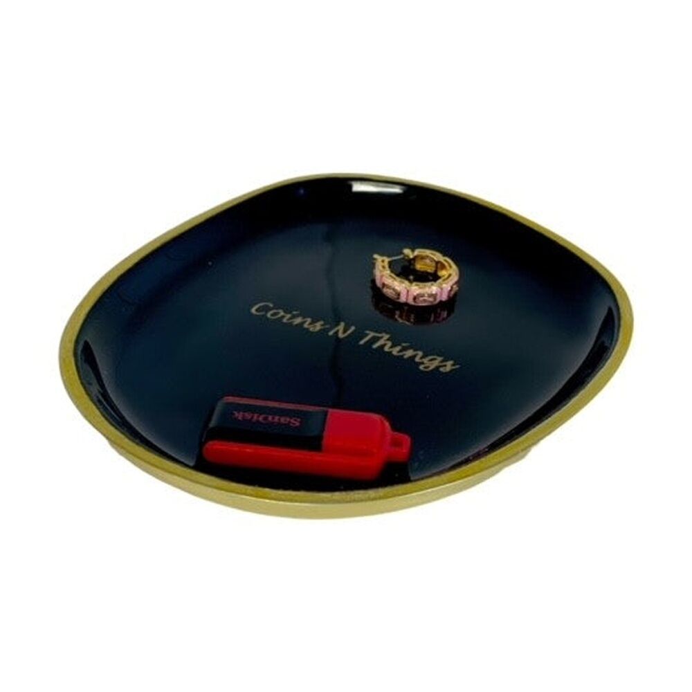 4PK SS Collective Keys N Things Trinket Dish Home Decor Black & Gold