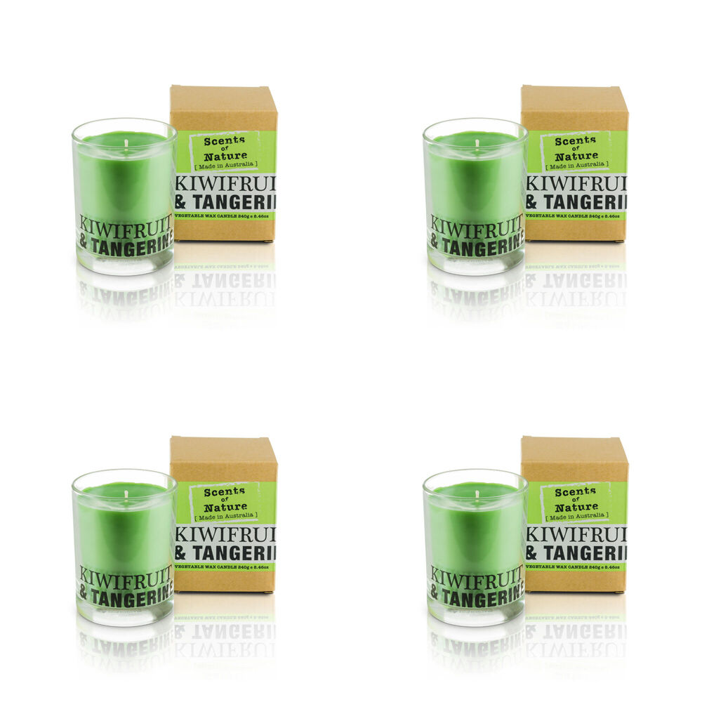 4PK Scents Of Nature Kiwifruit & Tangerine Soy Candle Scented 240g