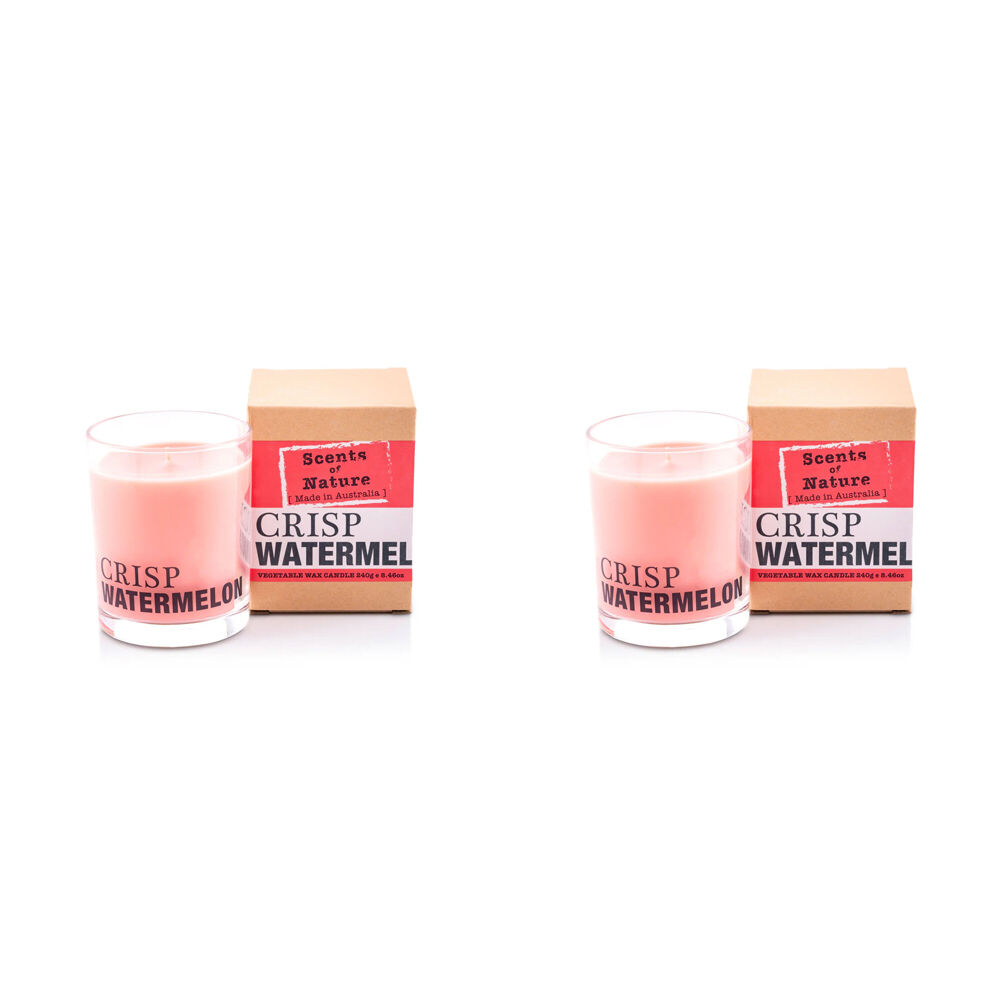 2PK Scents Of Nature Crisp Watermelon Soy Candle Scented 240g