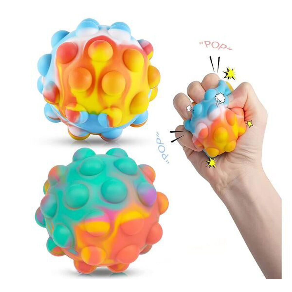 6PK Kids Gigantic Bubble Pop Fidget Squeeze Ball Toy Assorted 10cm 3y+