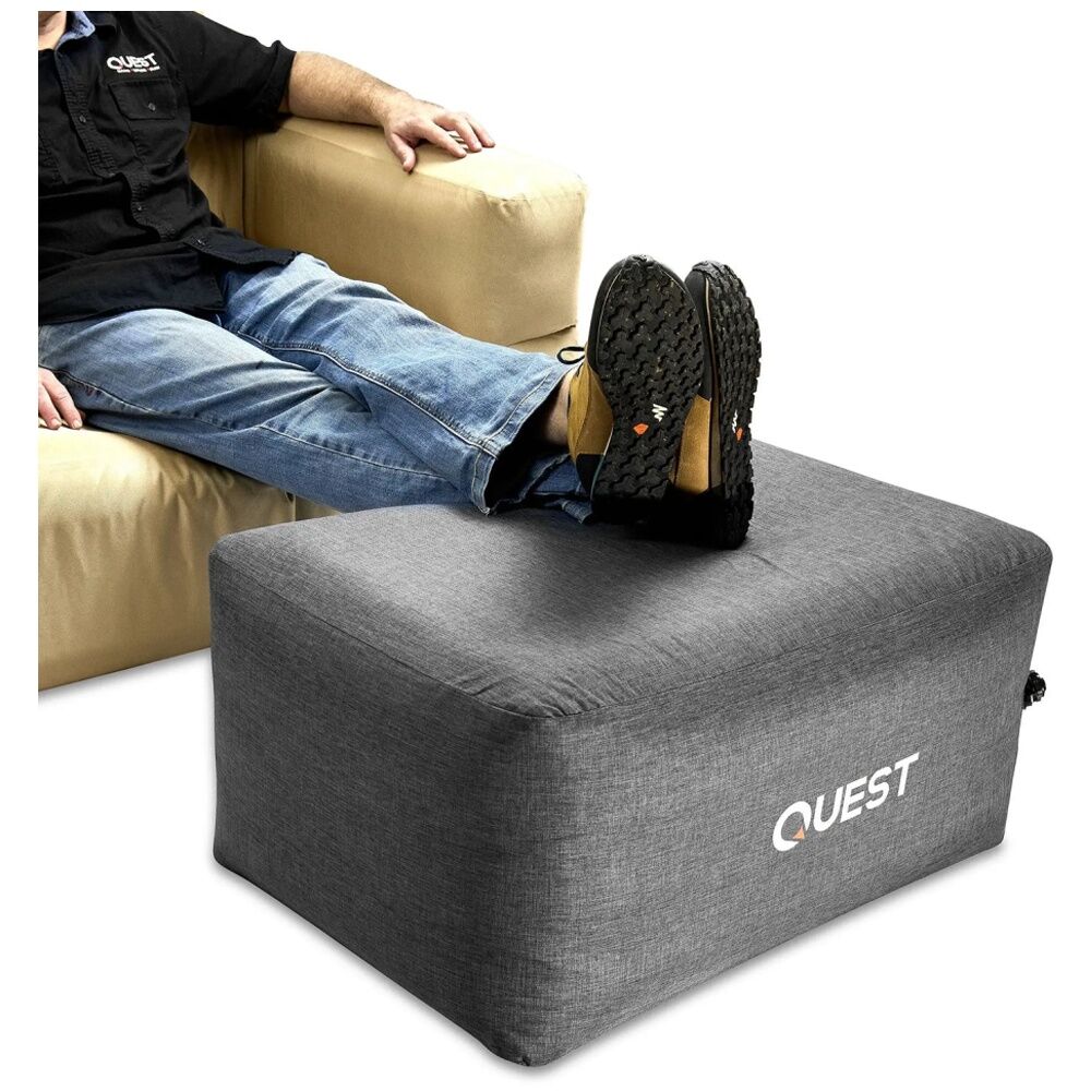 Quest Outdoors Air Foot Stool Inflatable Water-Resistant Drawstring Bag Grey