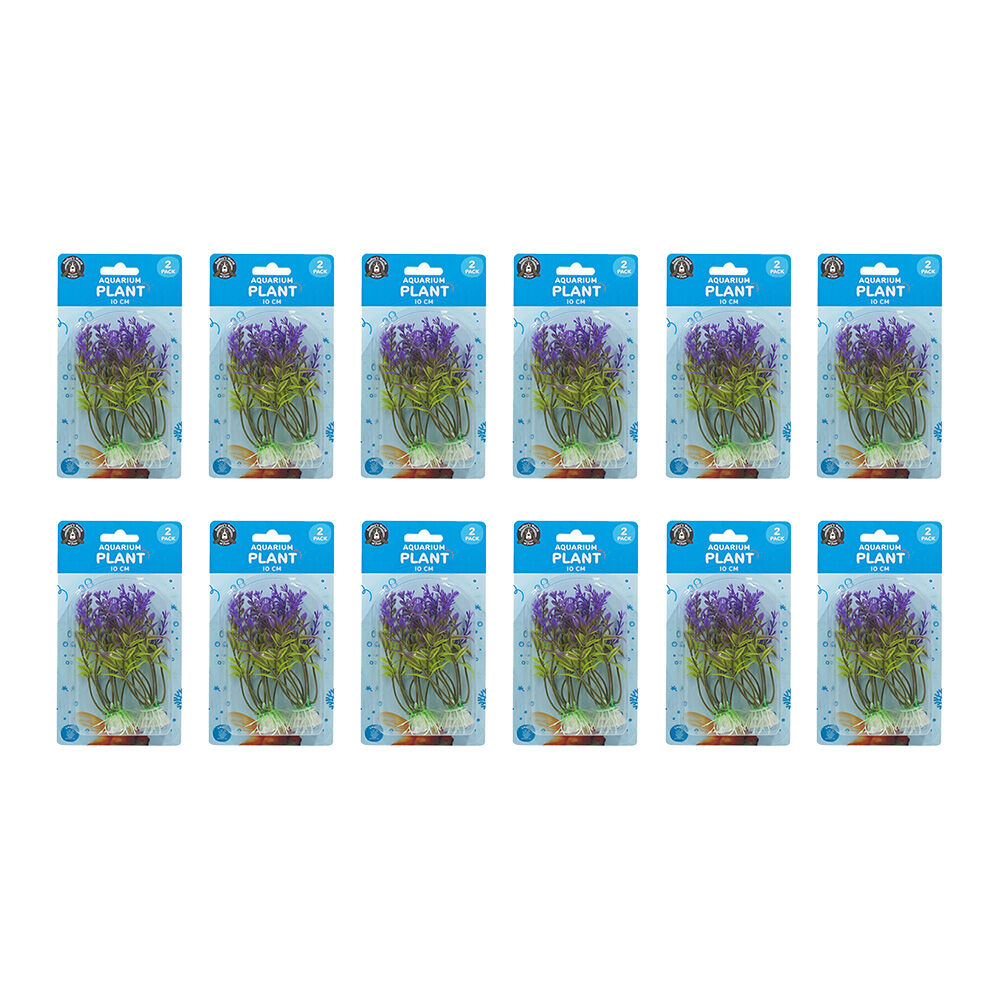 24pc Dudley's World Of Pets Aquarium Plant Purple Accent 10cm Assorted