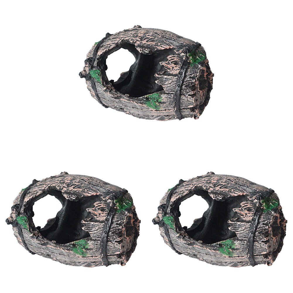 3PK Dudley's World Of Pets Broken Barrel Aquarium Decoration