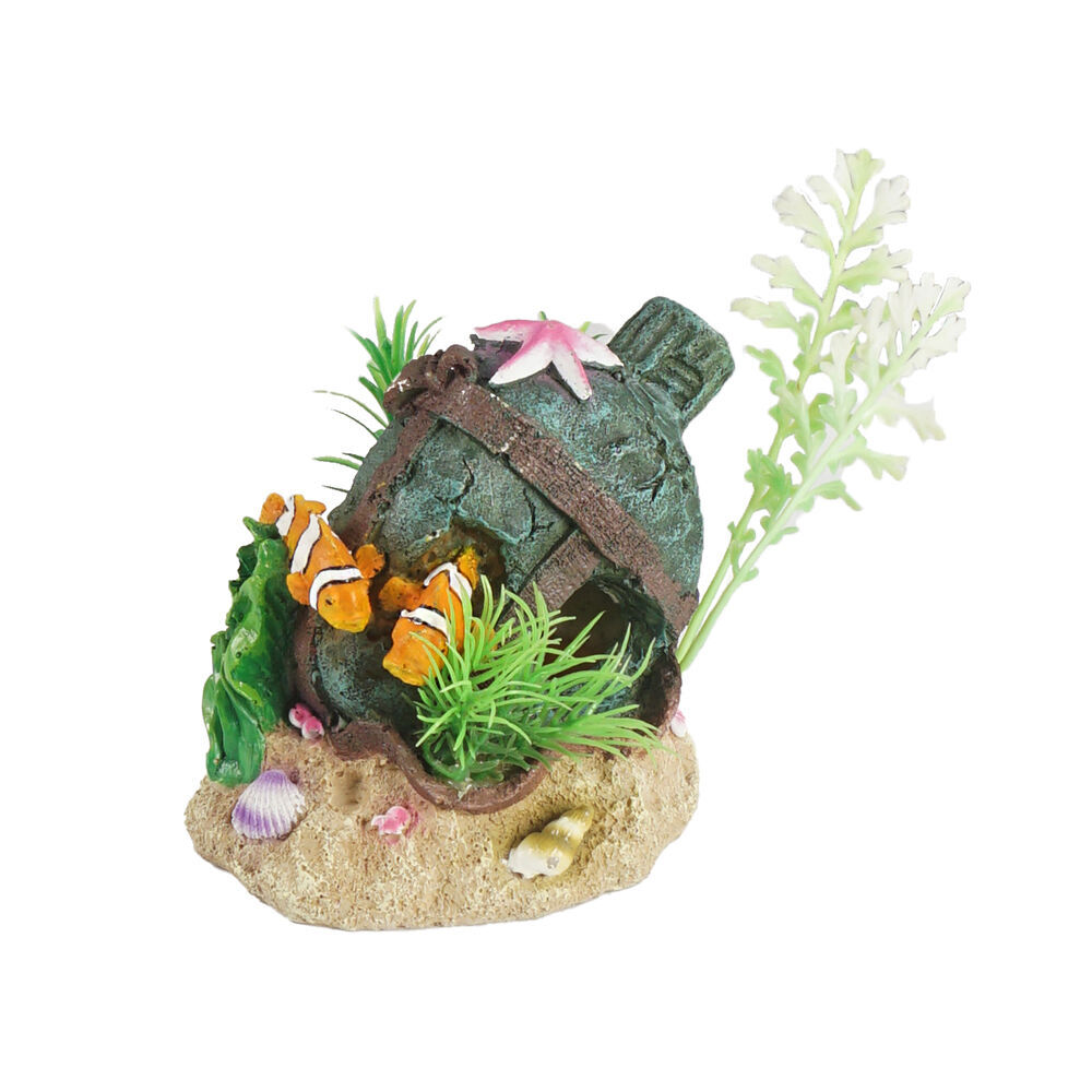3PK Dudley's World Of Pets Clown Fish Aquarium Decoration