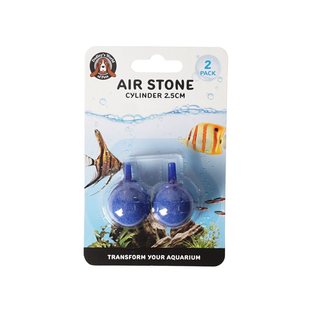 24pc Dudley's World Of Pets Round Aquarium/Airstone Cylinder 2.5cm - Blue
