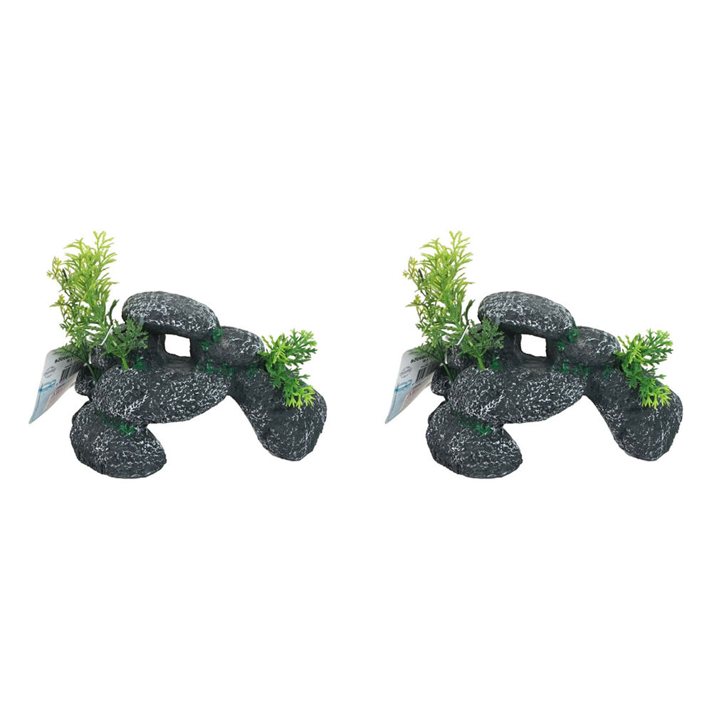 2PK Dudley's World Of Pets Aquarium/Fish Tank Resin Boulder Decor 12cm