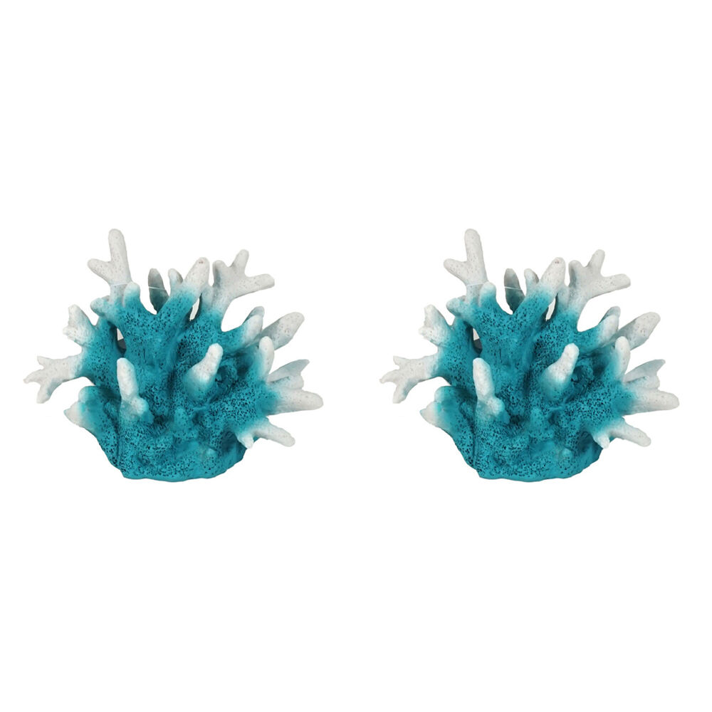 2PK Dudley's World Of Pets Aquarium/Fish Tank Resin Resin Coral Decor 19cm