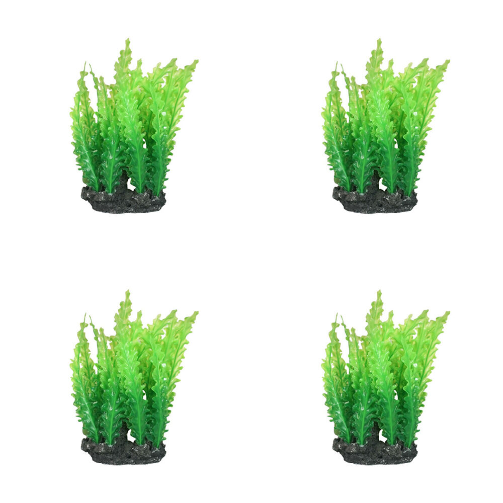 4PK Dudley's World Of Pets Aquarium/Fish Tank Resin Fern Plant Decor 27cm
