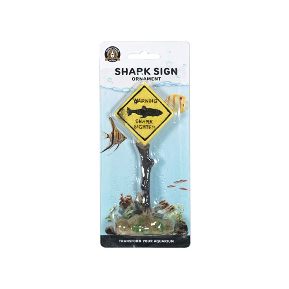4PK Dudley's World Of Pets Aquarium/Fish Tank Shark Sighted Sign Decor 21cm