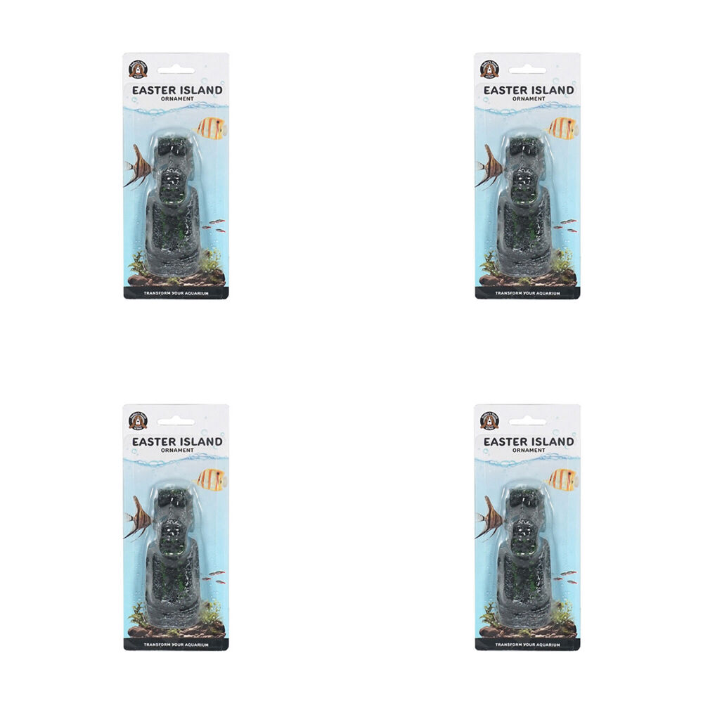4PK Dudley's World Of Pets Aquarium/Fish Tank Easter Island Decor 20cm