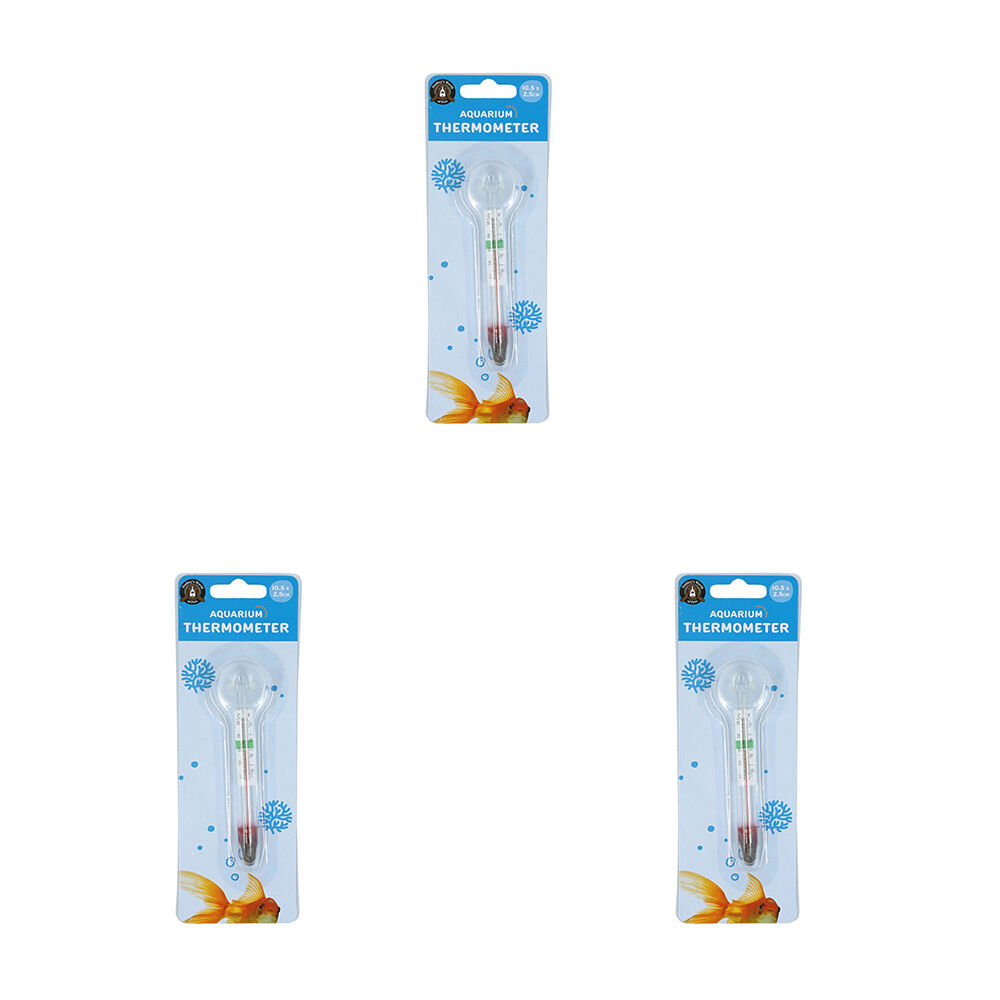 3PK Dudley's World Of Pets Aquarium/Fish Tank Thermometer 10.5x2.5cm