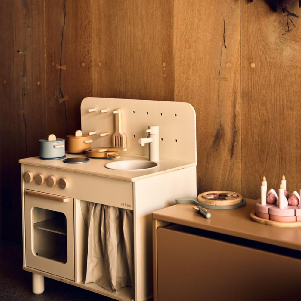 Flexa The Kitchen Wooden for Kids/Toddler Cream 3y+