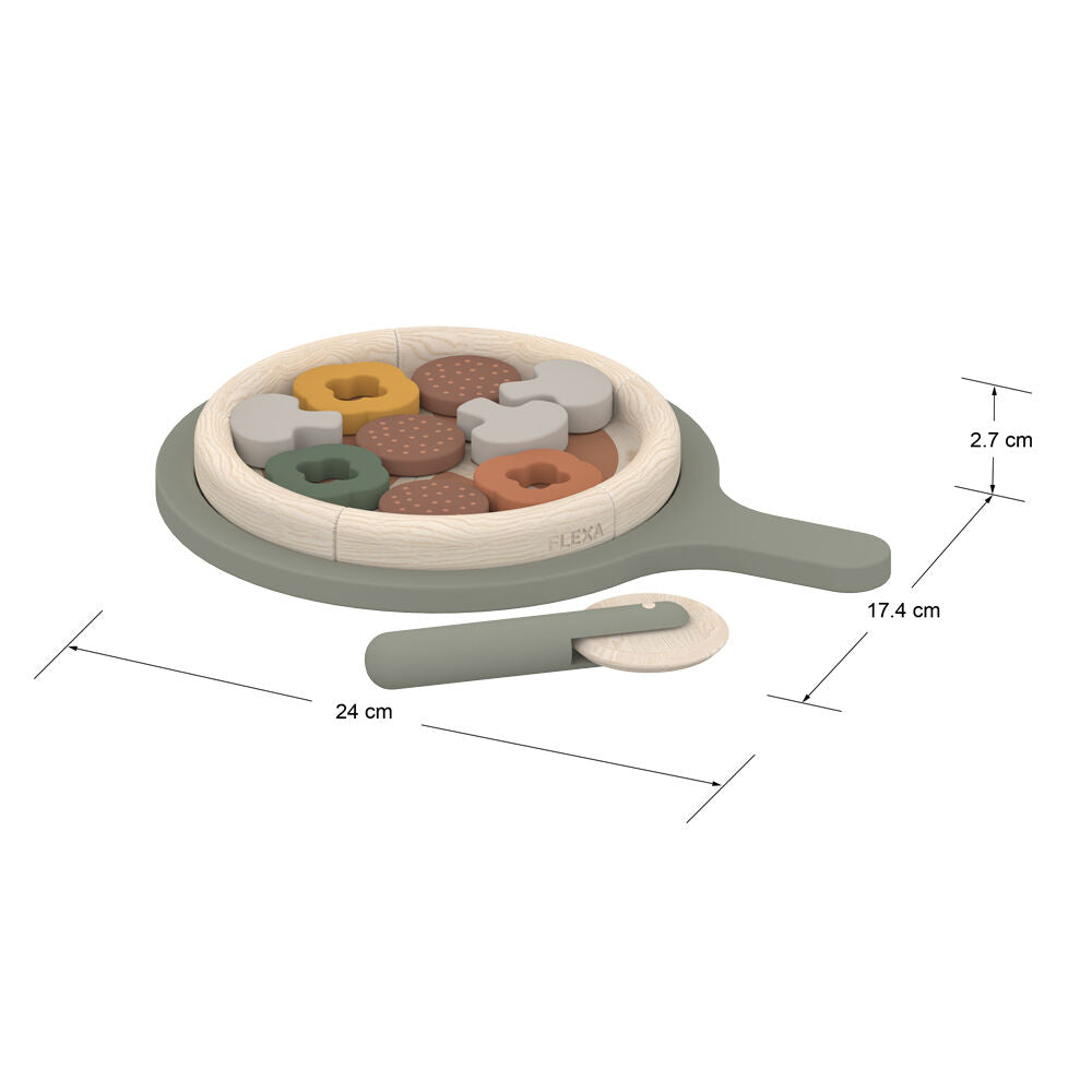 16pc Flexa Wooden Pretend Pizza for Kids/Toddler 2y+