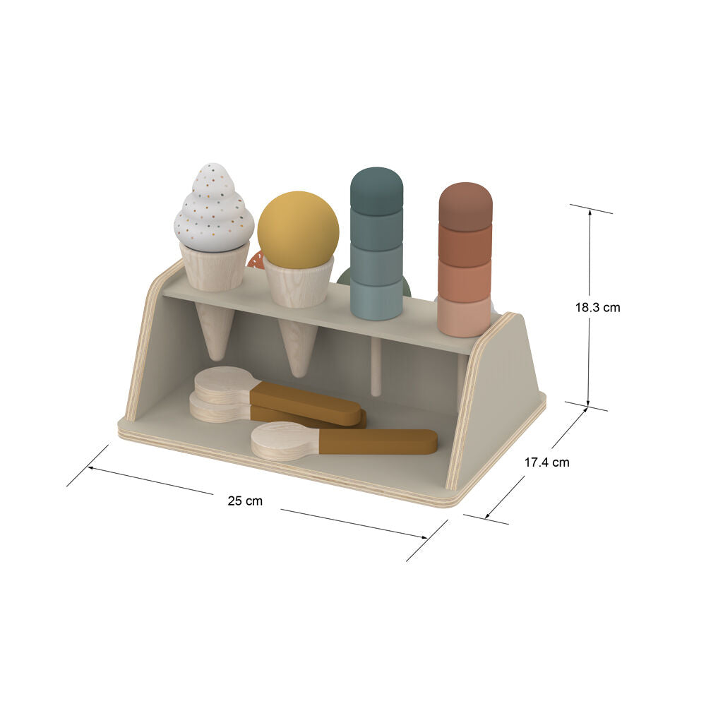 22pc Flexa Wooden Pretend Ice Cream Set for Kids/Toddler 2y+