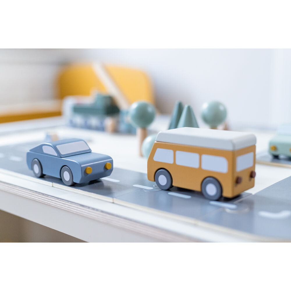 4pc Flexa Wooden Toy Cars with Rolling Wheels for Kids/Toddler 1y+