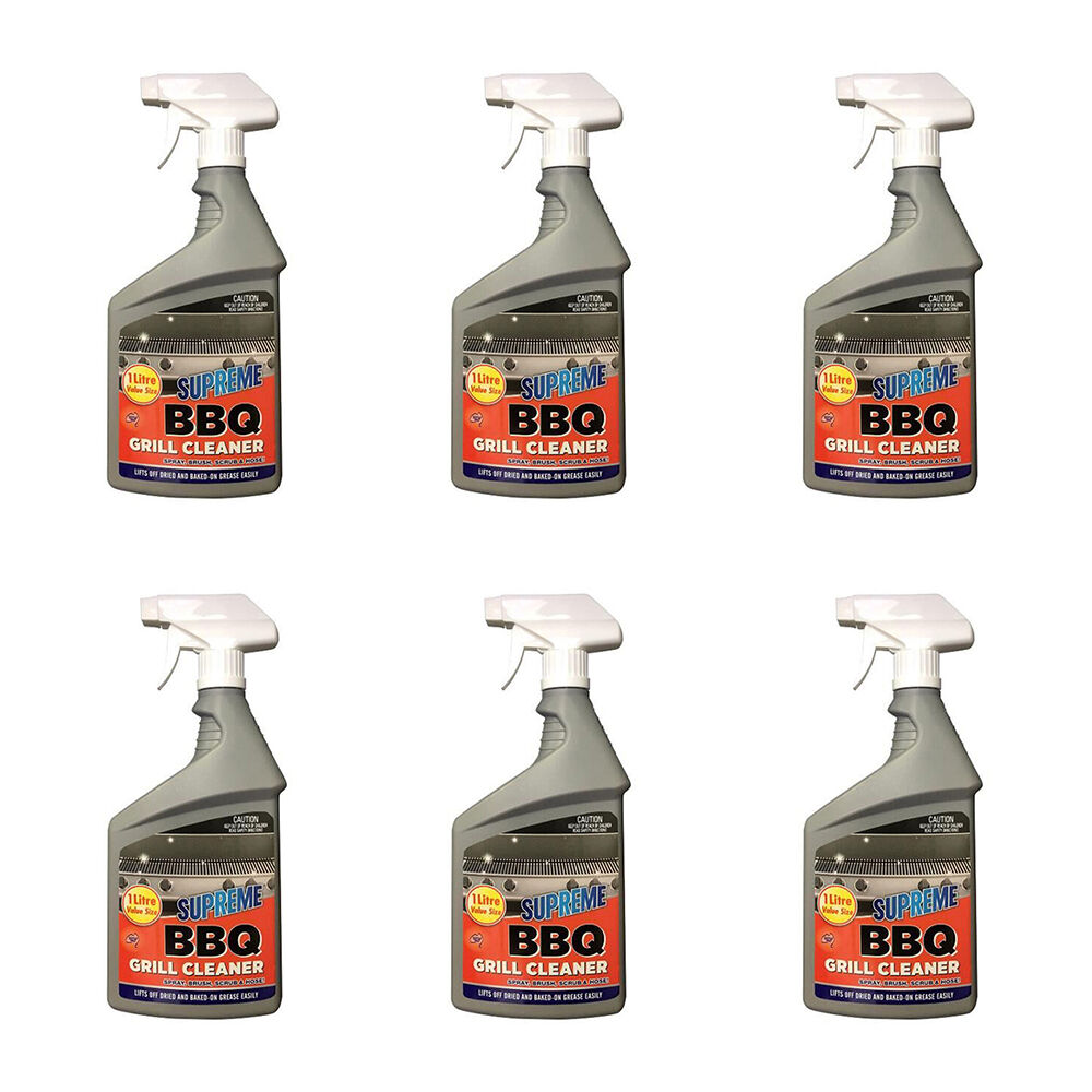6PK Supreme Heavy Duty BBQ Grill Cleaner Degreaser Oven Spray 1L