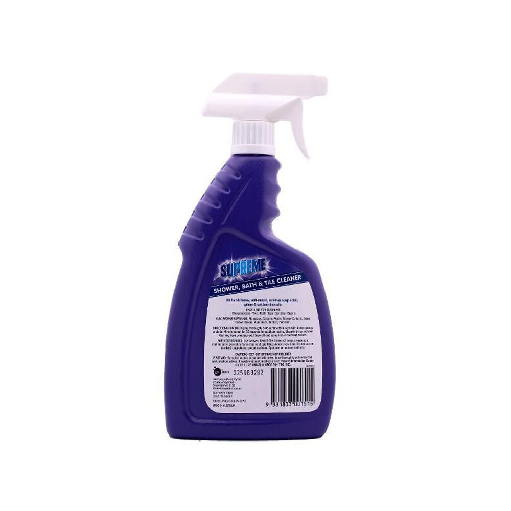 12PK Supreme Shower Bath & Tile Cleaner Surface Spray 750ml
