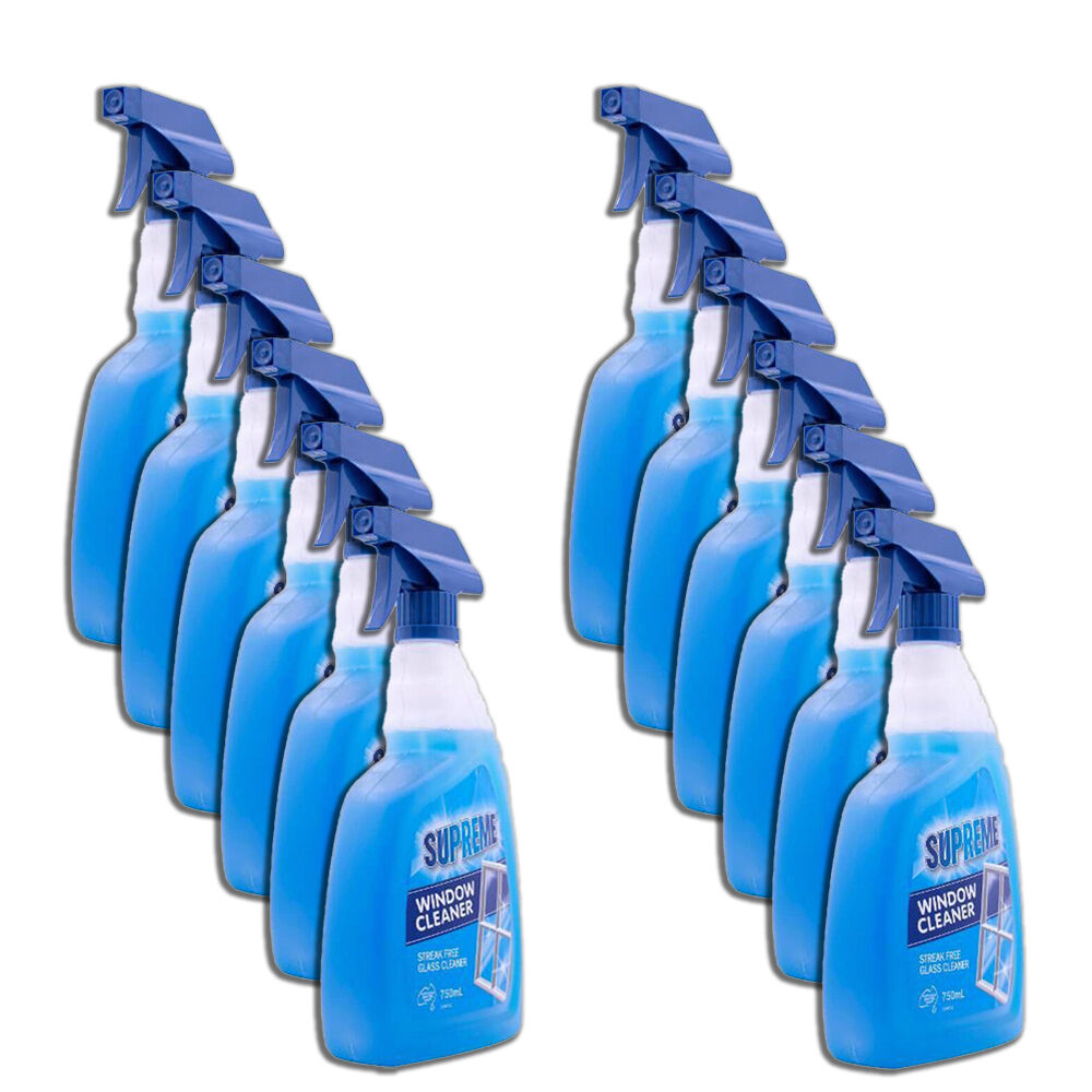 12PK Supreme Window Cleaner Glass & Surface Cleaner 750ml