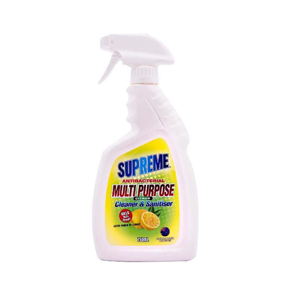 12PK Supreme Antibacterial Sanitizing Citrus Surface Spray Cleaner 750ml