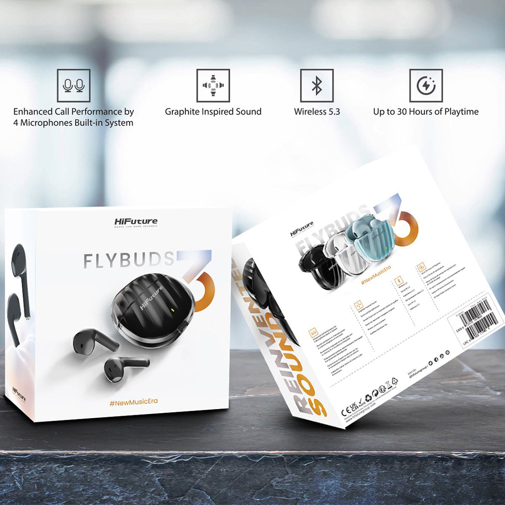 HiFuture Flybuds3 True Wireless Bluetooth Earbuds - Black