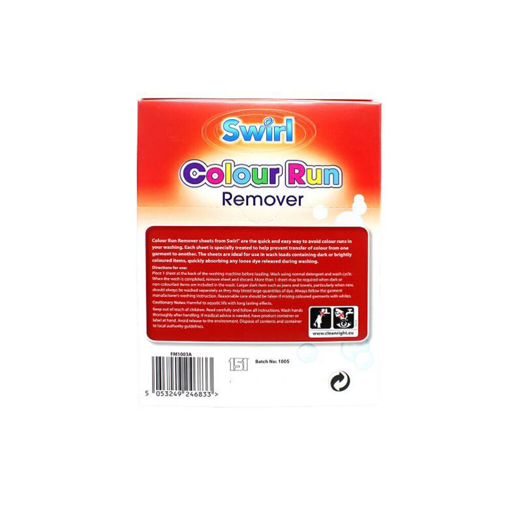 6x 12pc Swirl Colour Run Remover Dye Catcher Laundry Sheets 11x20cm