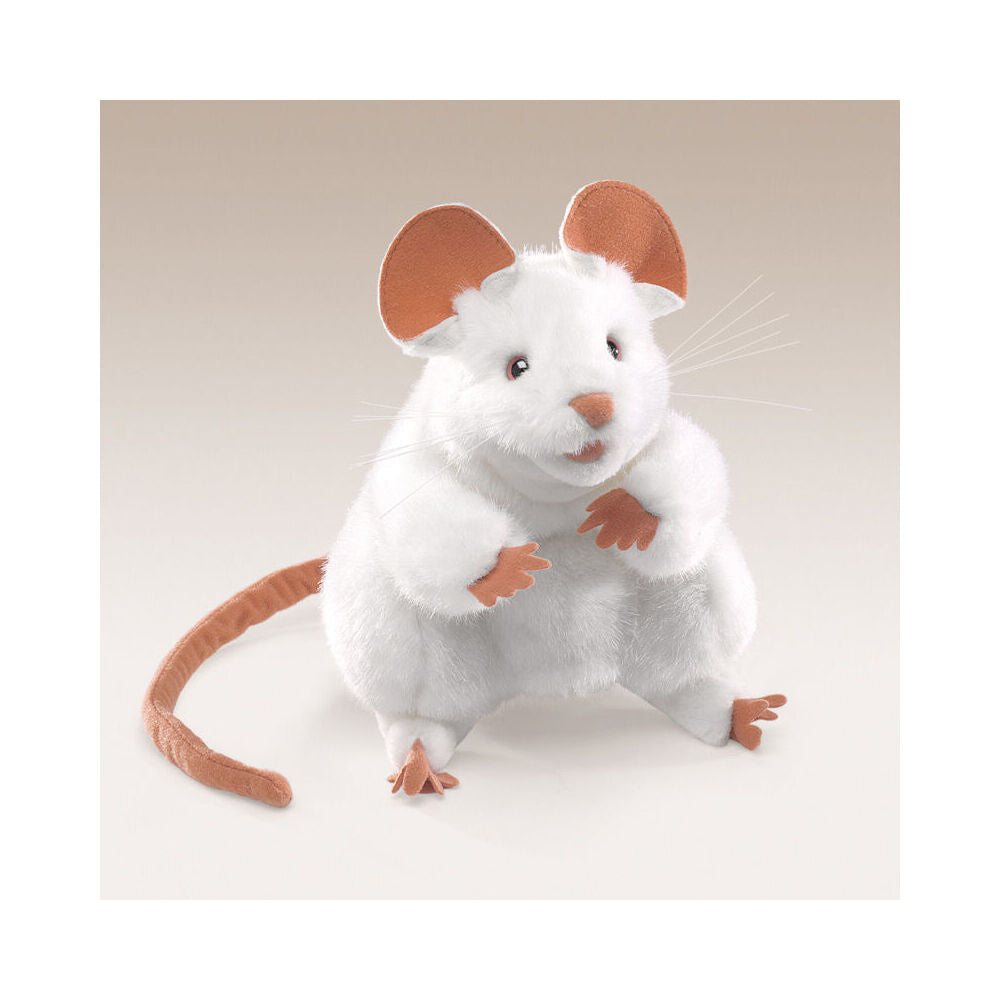 Folkmanis Mouse Hand Puppet 13x20cm Kids Toy - White 3y+