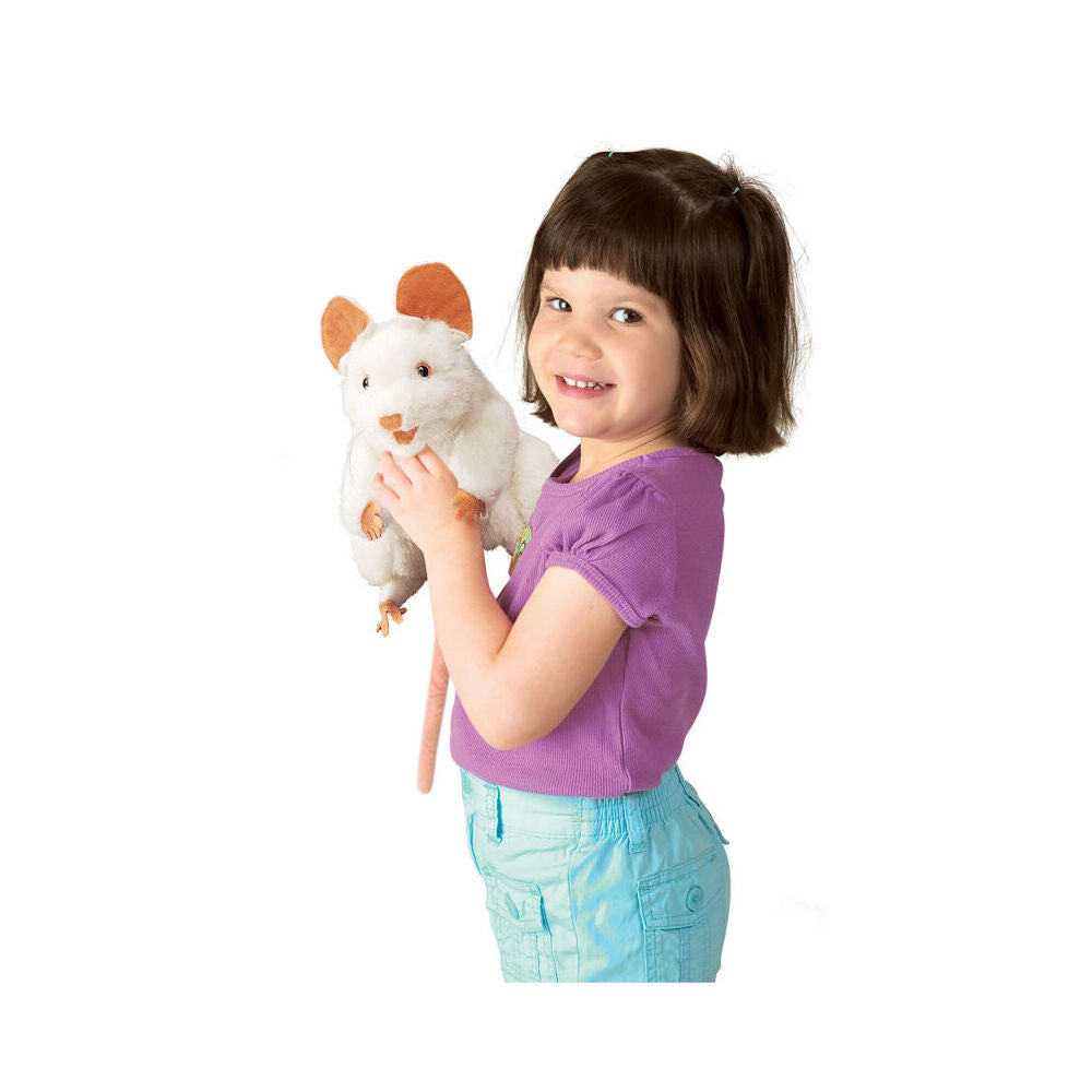 Folkmanis Mouse Hand Puppet 13x20cm Kids Toy - White 3y+