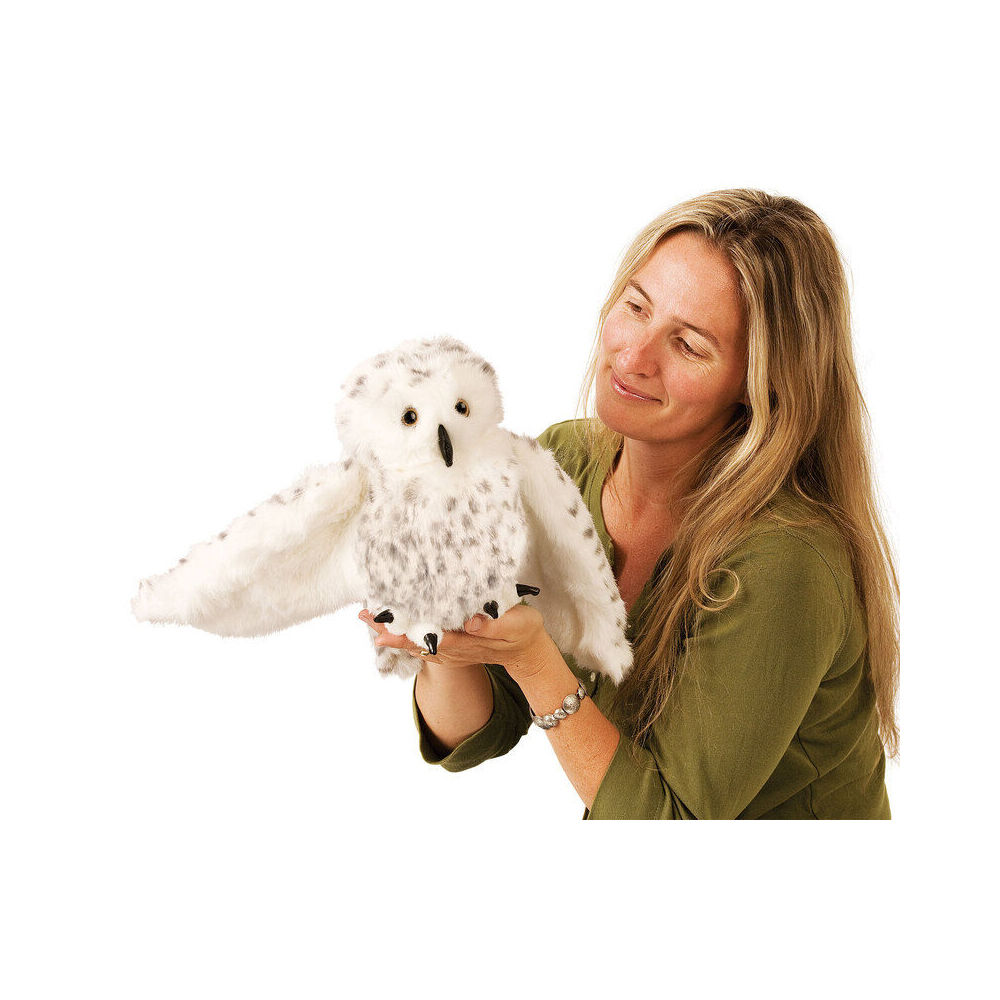 Folkmanis Snowy Owl Hand Puppet 25x53cm Kids Toy - White 3y+