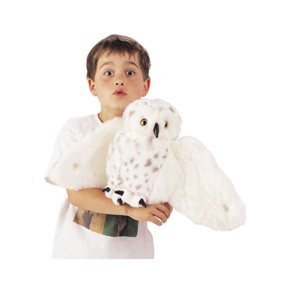 Folkmanis Snowy Owl Hand Puppet 25x53cm Kids Toy - White 3y+