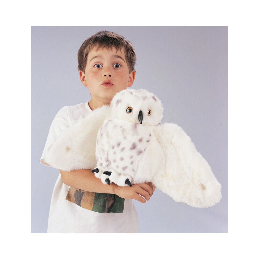Folkmanis Snowy Owl Hand Puppet 25x53cm Kids Toy - White 3y+