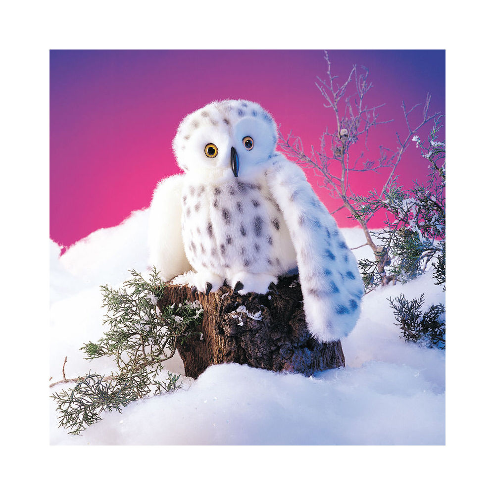 Folkmanis Snowy Owl Hand Puppet 25x53cm Kids Toy - White 3y+