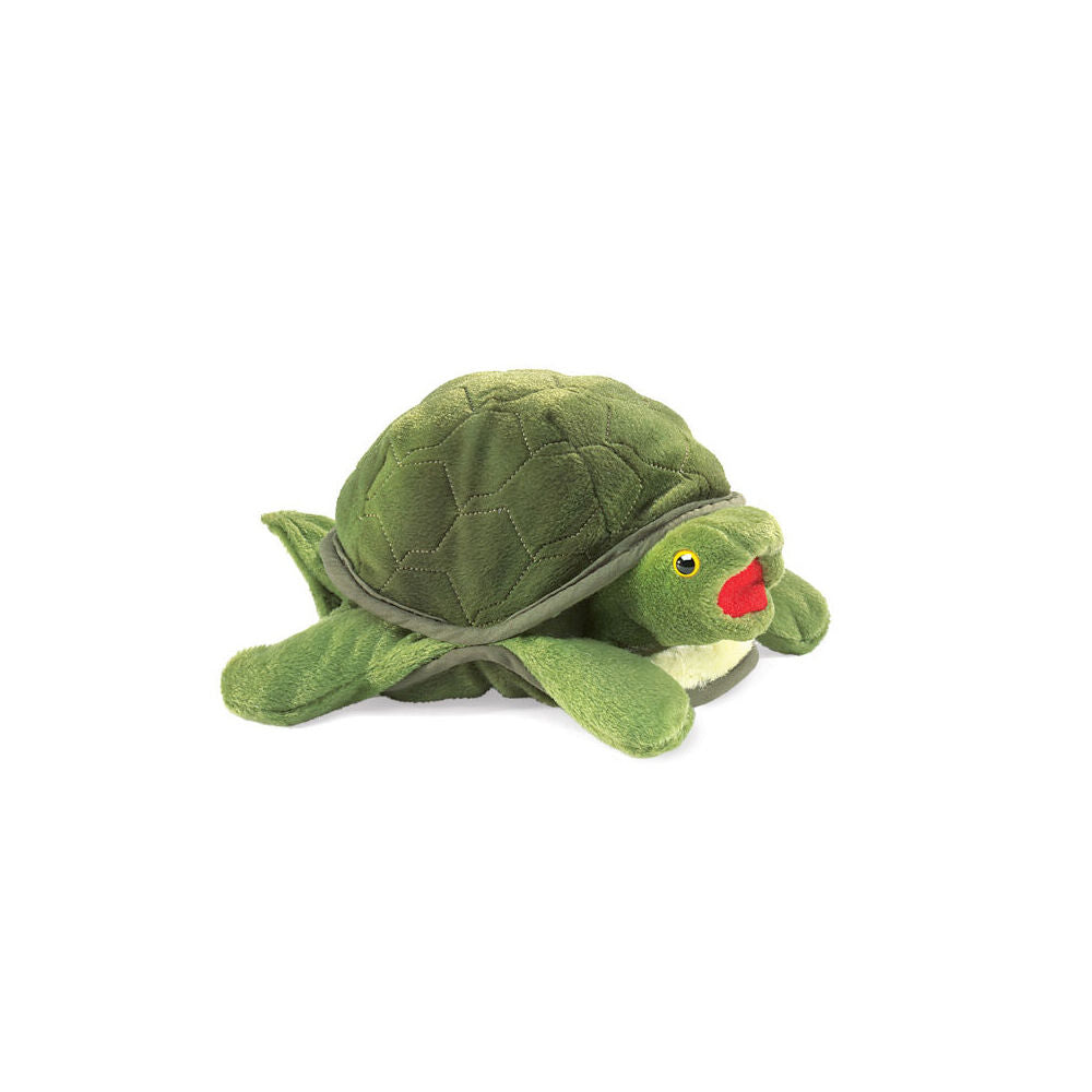 Folkmanis Baby Sea Turtle Hand Puppet 25x18cm - Green 3y+