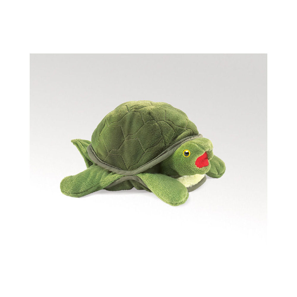 Folkmanis Baby Sea Turtle Hand Puppet 25x18cm - Green 3y+